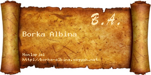 Borka Albina névjegykártya